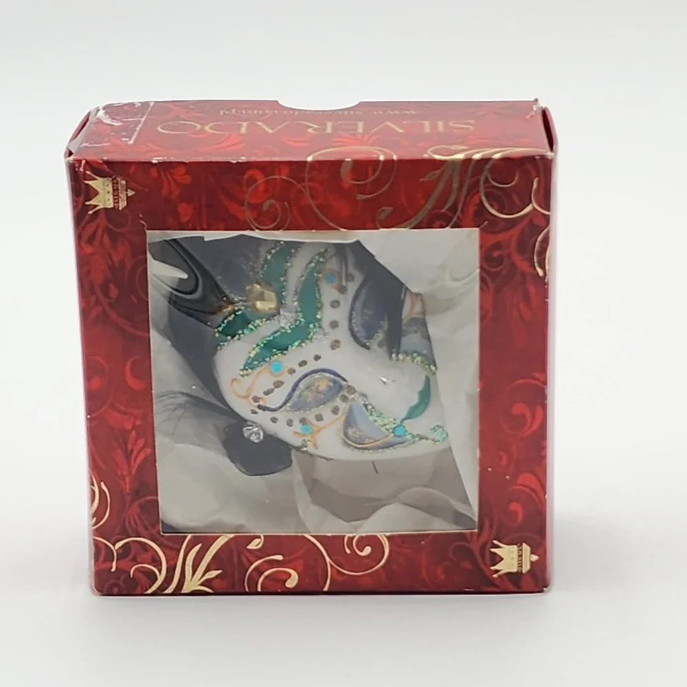 Silverado Venetian Style Mask Christmas Ornament Small Hand Painted Porcelain